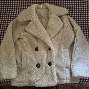 Free People Cream Teddy Jacket